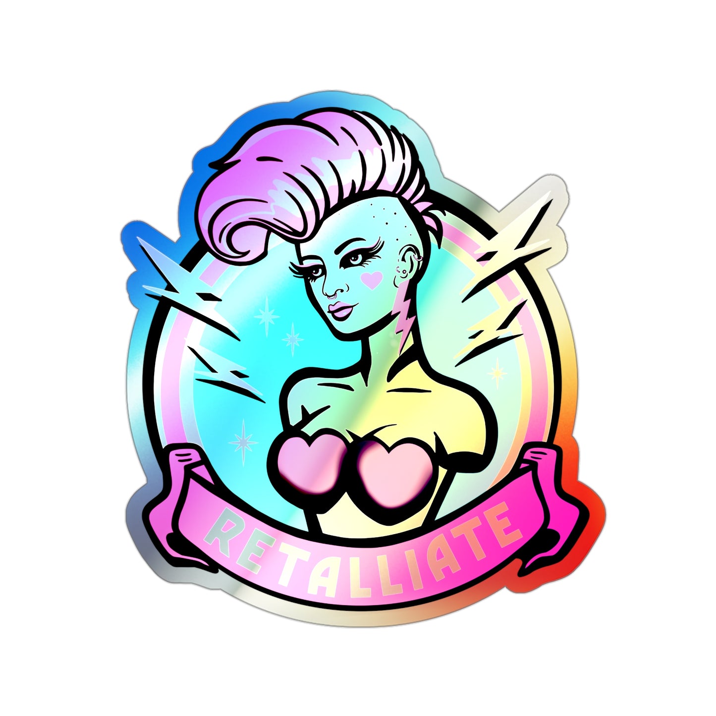 RETALLIATE Holographic Die-cut Stickers