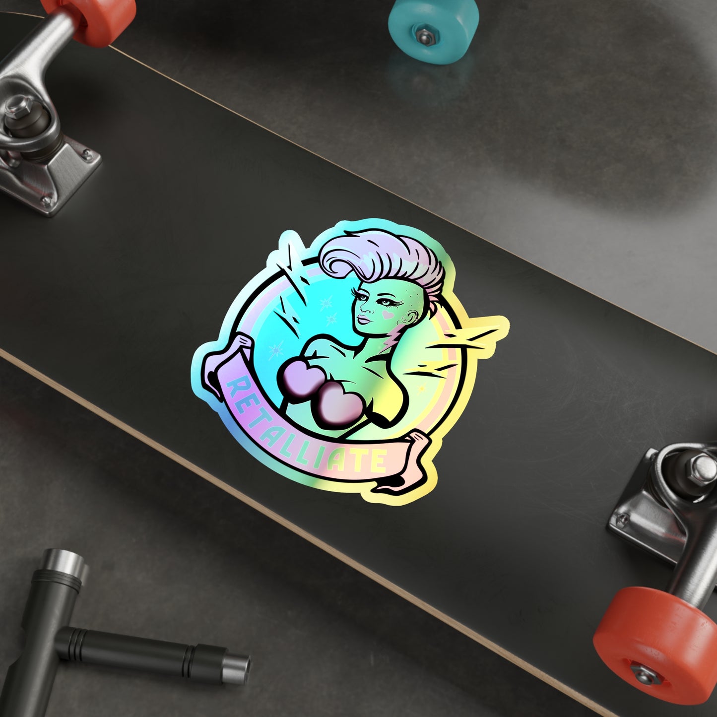 RETALLIATE Holographic Die-cut Stickers