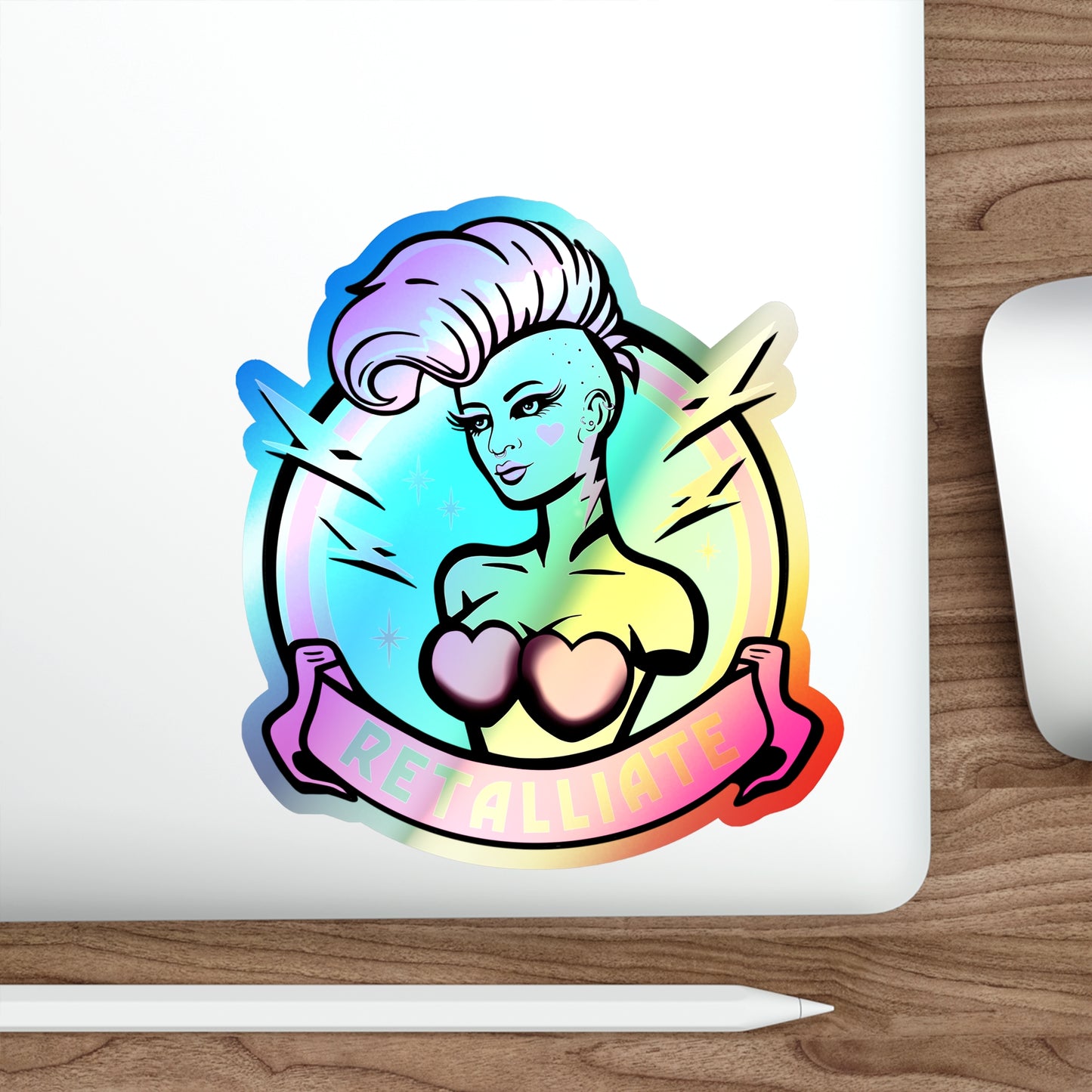 RETALLIATE Holographic Die-cut Stickers