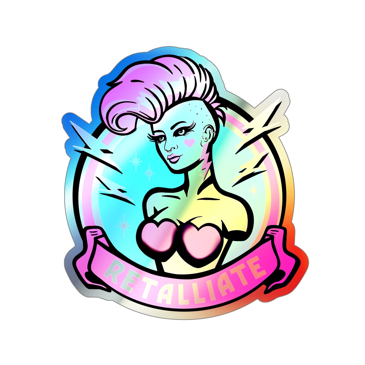 RETALLIATE Holographic Die-cut Stickers