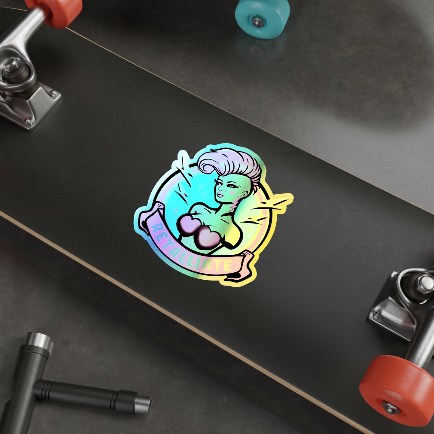 RETALLIATE Holographic Die-cut Stickers