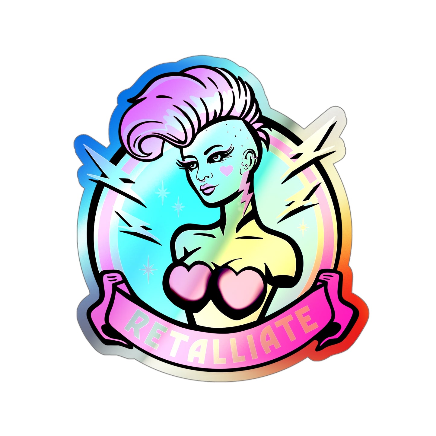 RETALLIATE Holographic Die-cut Stickers