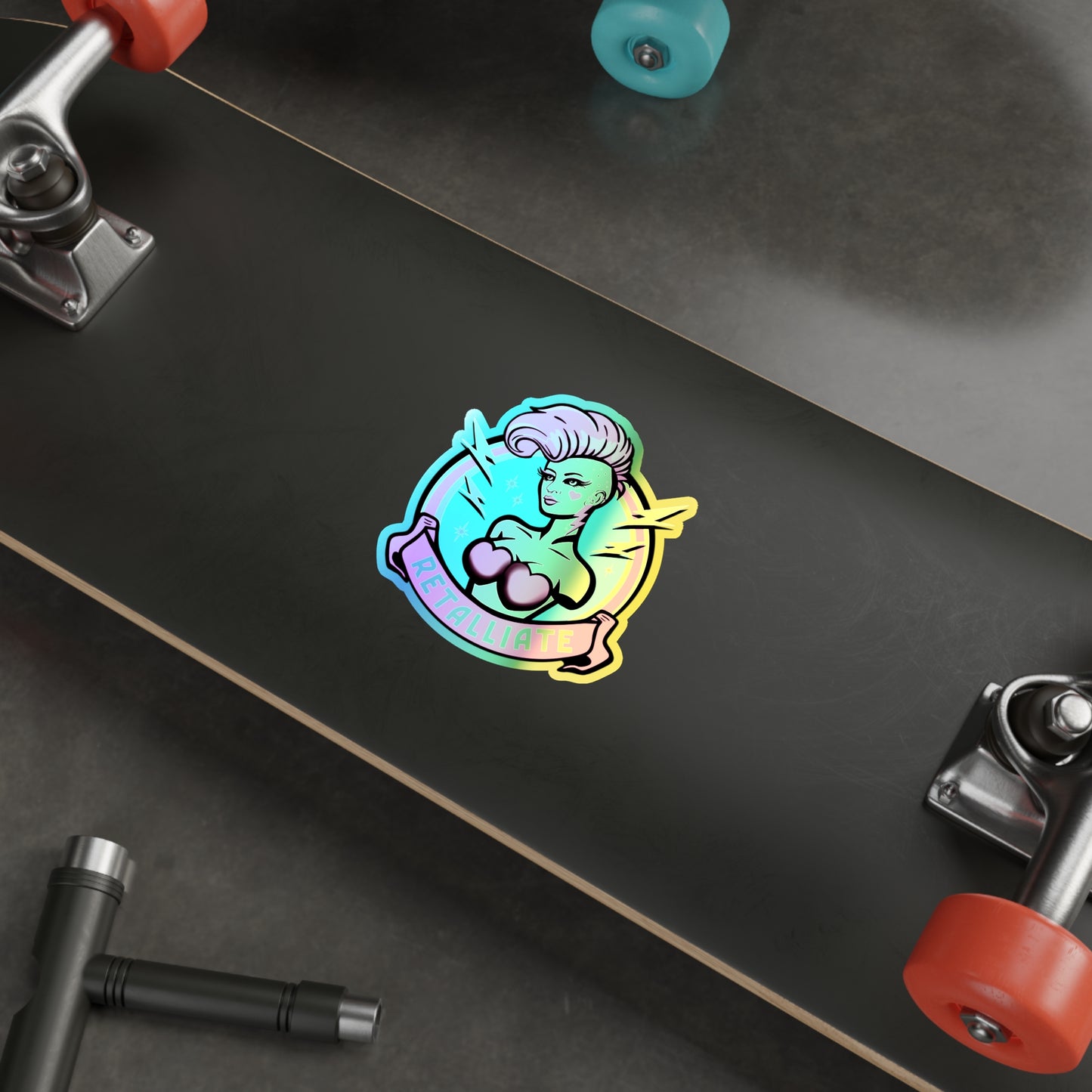 RETALLIATE Holographic Die-cut Stickers